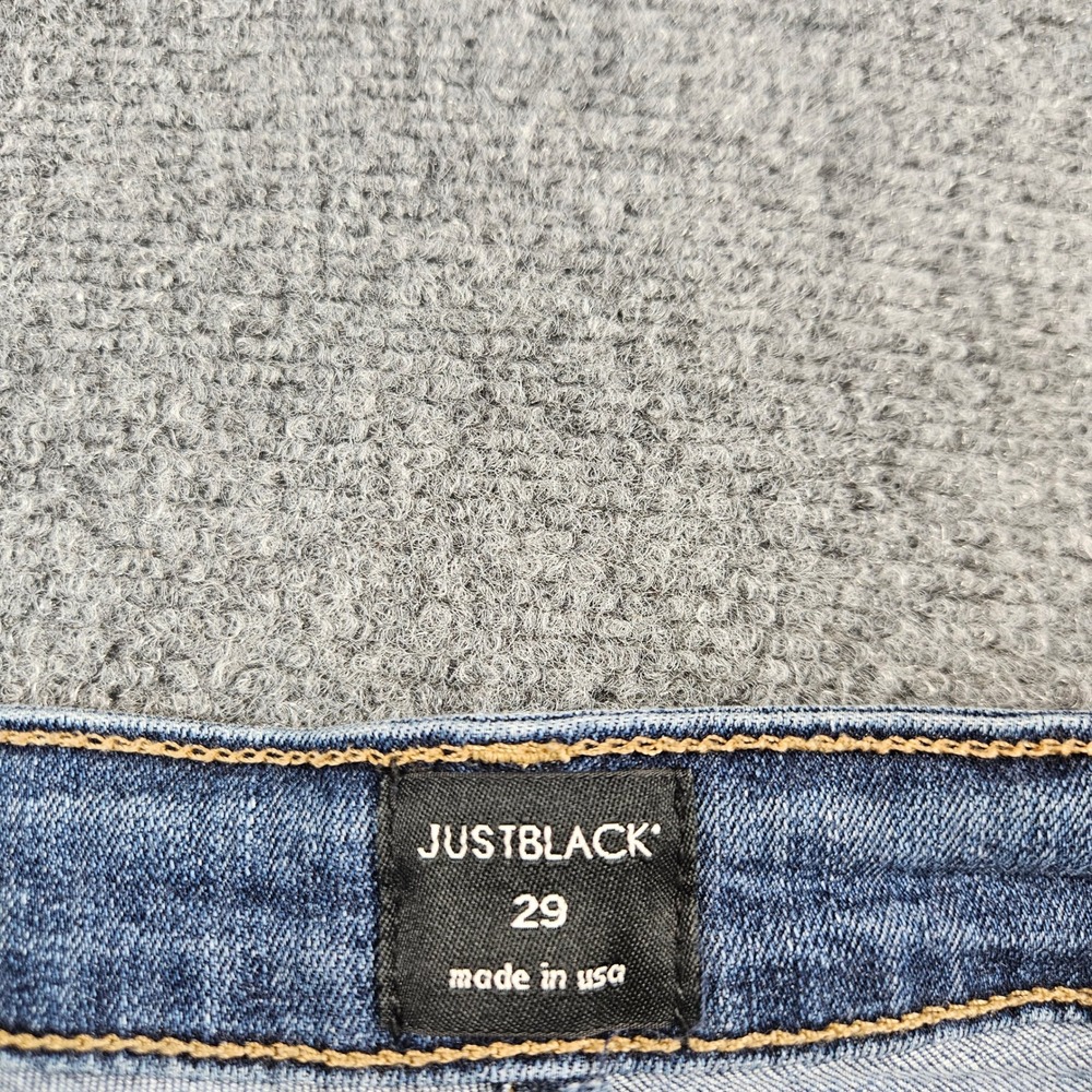 Just Black Denim Front Seam Skinny Jeans Medium Wash Made in USA Size 29 - Picture 5 of 7